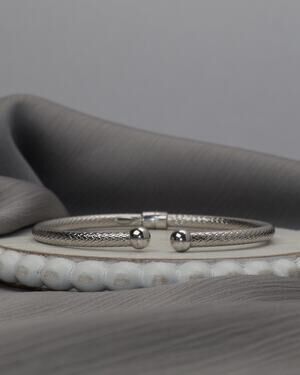 Vintage JC Italy Sterling Silver Flexible Woven Vuff Bracelet 9.7G / 7.7in N1485